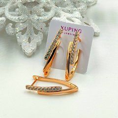 Сережки XUPING 15018. Позолота 18К. Довжина: 26 мм. Ширина 4 мм.