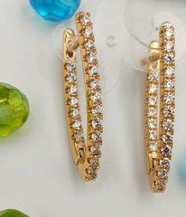 Сережки ХUPING 18756. Позолота 18К. Довжина: 30 мм. Ширина: 2 мм.