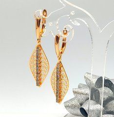 Сережки XUPING 15804. Позолота 18К. Довжина: 45 мм. Ширина 12 мм.