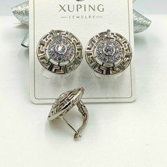 Сережки XUPING 15998. Родій. Довжина: 18 мм. Ширина 18 мм.