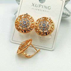 Сережки XUPING 18624. Позолота 18К. Довжина: 18 мм. Ширина 18 мм.