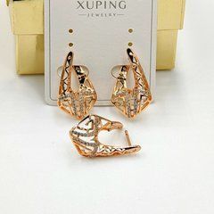 Сережки XUPING 15867. Позолота 18К. Довжина: 24 мм. Ширина 15 мм.