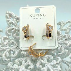Сережки XUPING 15282. Позолота 18К. Довжина: 15 мм. Ширина 7 мм.
