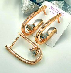 Сережки XUPING 15799. Позолота 18К. Довжина: 25 мм. Ширина 5 мм.