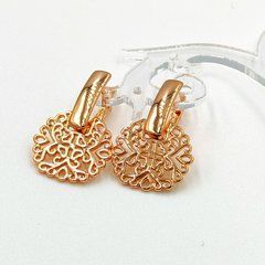 Сережки XUPING 15396. Позолота 18К. Довжина: 25 мм. Ширина 17 мм.