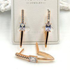 Сережки XUPING 15102. Позолота 18К. Довжина: 30 мм. Ширина 5 мм.