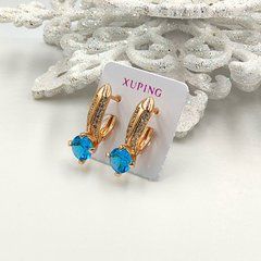 Сережки XUPING 12201. Позолота 18К. Довжина: 22 мм. Ширина 8 мм.