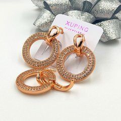 Сережки XUPING 14870. Позолота 18К. Довжина: 22 мм. Ширина 18 мм.