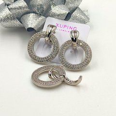Сережки XUPING 10257. Родій. Довжина: 22 мм. Ширина 18 мм.