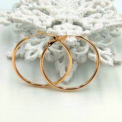 Сережки кольця XUPING 15671. Позолота 18К. Довжина: 40 мм. Ширина 2 мм.