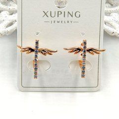 Сережки XUPING 15872. Позолота 18К. Довжина: 18 мм. Ширина 19 мм.