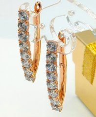 Сережки ХUPING 15101. Позолота 18К. Довжина: 32 мм. Ширина: 4 мм.