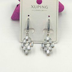 Сережки XUPING 15191. Родій. Довжина: 40 мм. Ширина 13 мм.