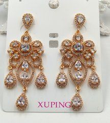 Сережки XUPING 15978. Позолота 18К. Довжина: 65 мм. Ширина 25 мм.