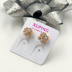 Сережки XUPING 19810. Позолота 18К. Ширина 7 мм.