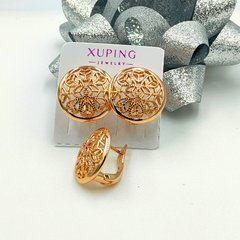 Сережки XUPING 13652. Позолота 18К. Довжина: 14 мм. Ширина 14 мм.