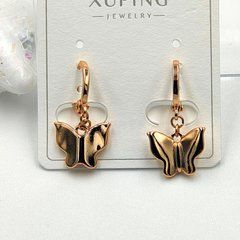 Сережки ХUPING 15022. Позолота 18К. Довжина: 25 мм. Ширина: 12 мм.