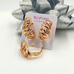 Сережки XUPING 10872. Позолота 18К. Довжина: 18 мм. Ширина 8 мм.