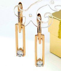 Сережки ХUPING 15887. Позолота 18К. Довжина: 35 мм. Ширина: 6 мм.