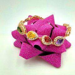 Браслет XUPING 40852.Позолота 18K. Камені: циркон різних кольорів.