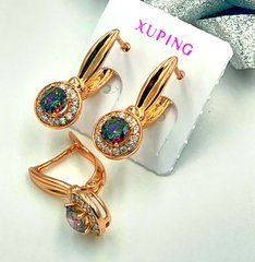 Сережки XUPING 15471. Позолота 18К. Довжина: 21 мм. Ширина 9 мм.