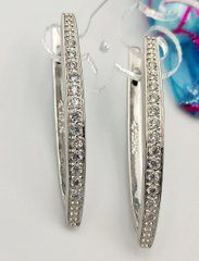 Сережки ХUPING 13215. Родій. Довжина: 35 мм. Ширина: 3 мм.
