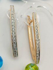 Сережки ХUPING 16991. Позолота 18К+Родій. Довжина: 35 мм. Ширина: 3 мм.