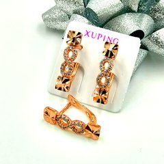 Сережки XUPING 15055. Позолота 18К. Довжина: 20 мм. Ширина 5 мм.